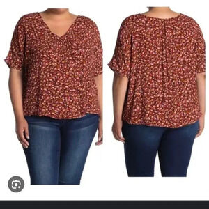Madewell - RHYME FLORAL TOP IN SPRING FLORAL - RUSTED - Size Small - EUC!!